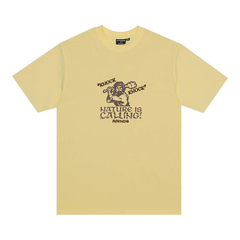 Afends Knock Knock Retro Tee - Washed Lemon