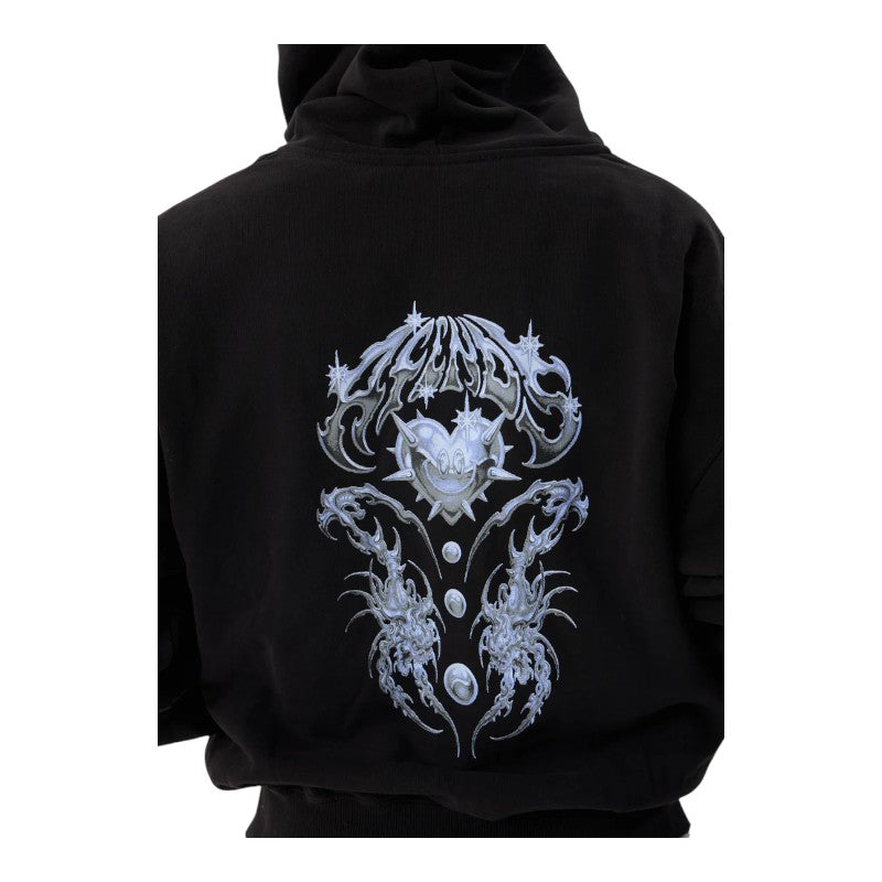 Afends Scorpius Distressed Boxy Zip Hood - Stone Black