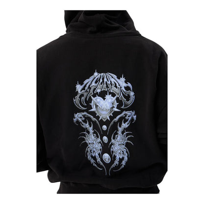 Afends Scorpius Distressed Boxy Zip Hood - Stone Black