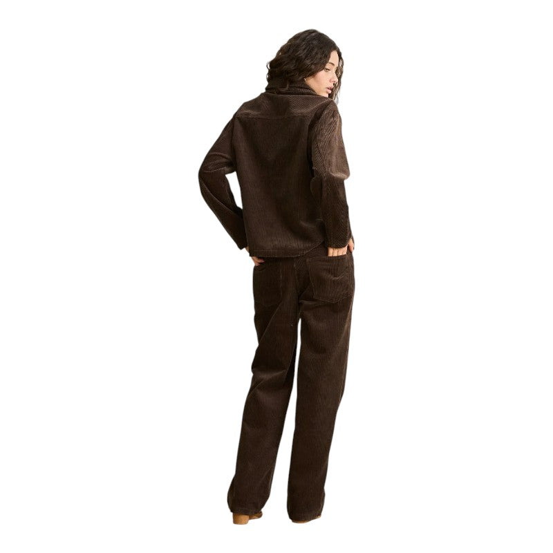 Rhythm Luca Cord Shacket - Chocolate