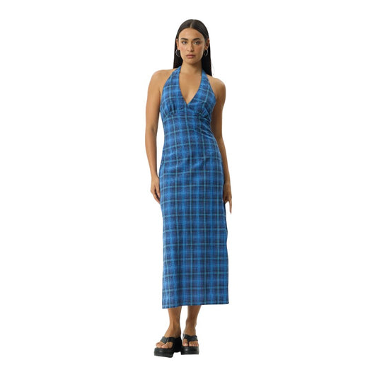 Afends Camden Seersucker Maxi Dress - Marina Check