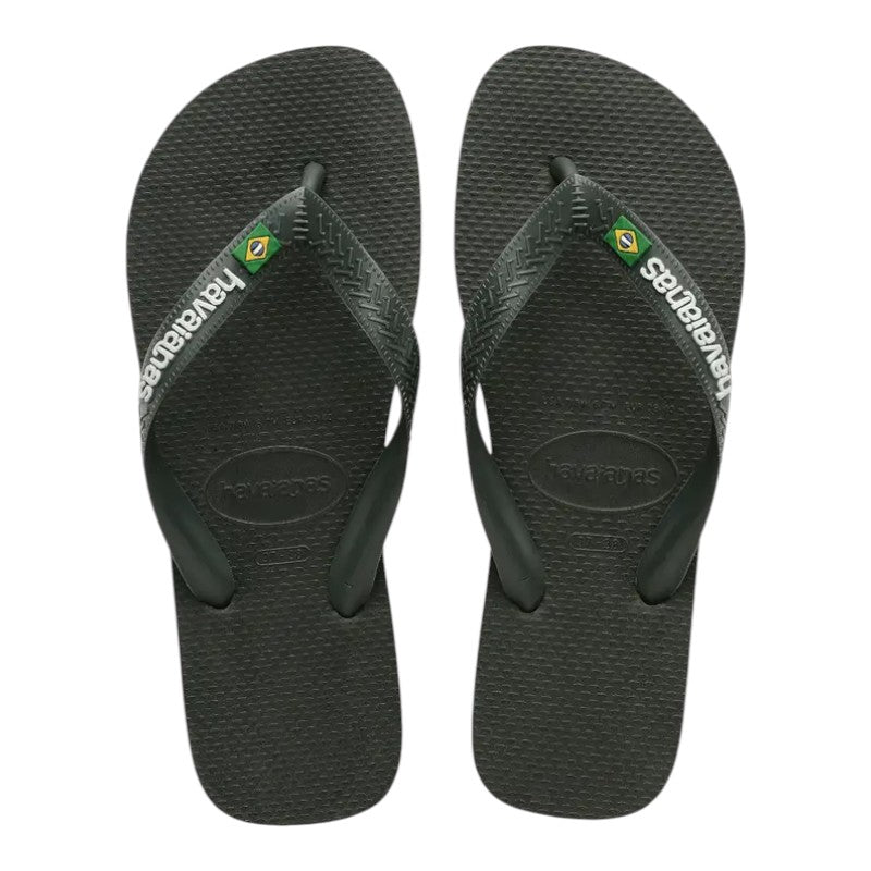 Havaianas Brazil Logo Jandals - Olive Green