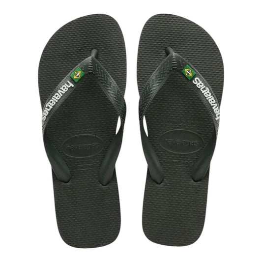 Havaianas Brazil Logo Jandals - Olive Green