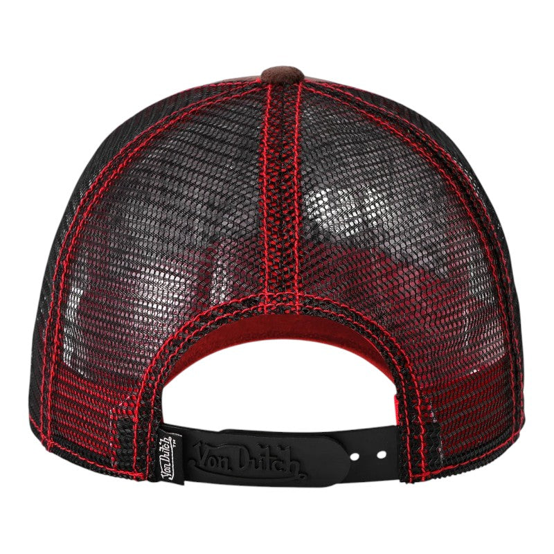 Von Dutch Trucker Cap - Brown Suede/Red