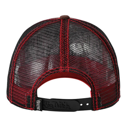 Von Dutch Trucker Cap - Brown Suede/Red