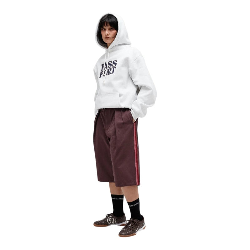 Passport Official Stacked Applique Hood - White Marle