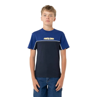 Santa Cruz Youth Fisheye Strip Front Tee - Dark Blue
