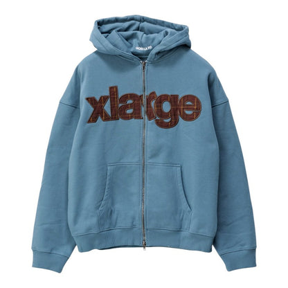 Xlarge Eli Plaid Gorilla Fit Zip Hood - Blue Mirage