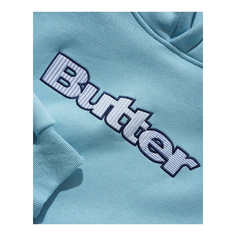Butter Goods Stripe Logo Applique Hood - Sky