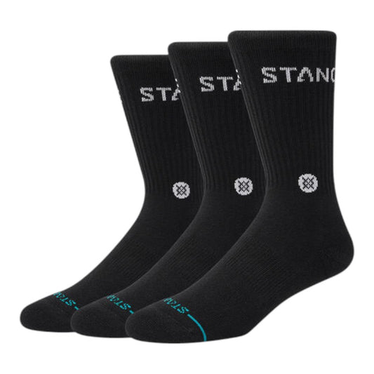 Stance Origin 3 Pack Crew Sock - Black