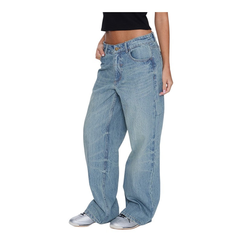 Thrills Billy Low Rise Baggy Jean - Dirty Crinkle Blue