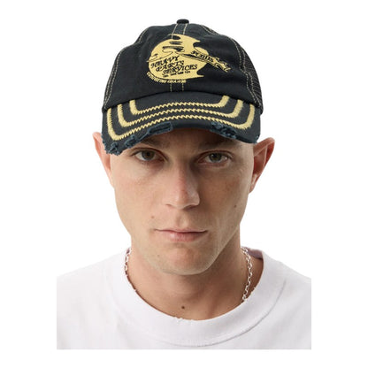 Afends Heavy Parts Six Panel Mesh Cap - Stone Black