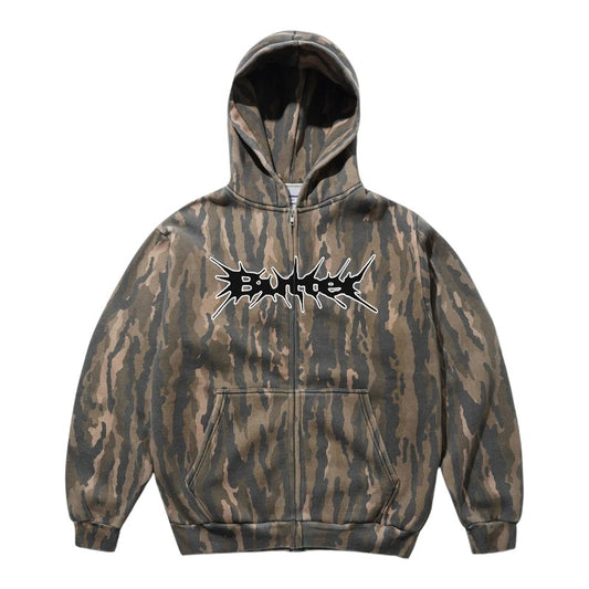 Butter Goods Nail Logo Zip Thru Hood - Frog Camo