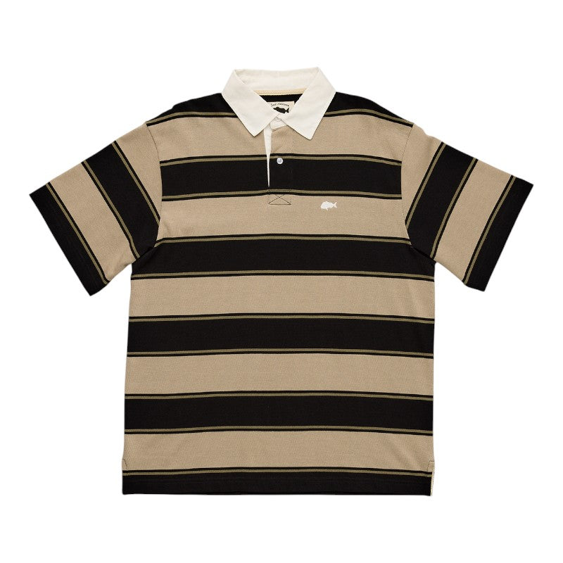 J.A.F Portside Polo - Clay/Brown Stripe