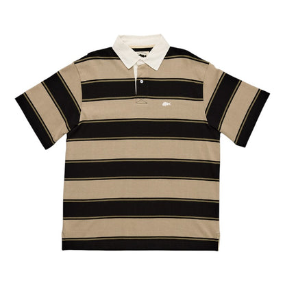 J.A.F Portside Polo - Clay/Brown Stripe