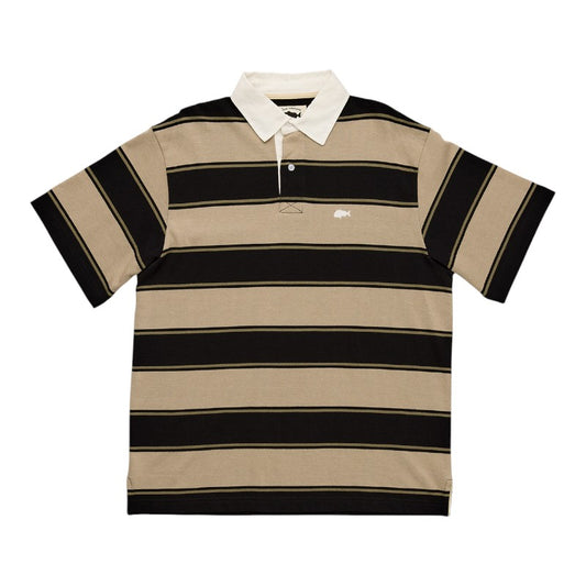 J.A.F Portside Polo - Clay/Brown Stripe