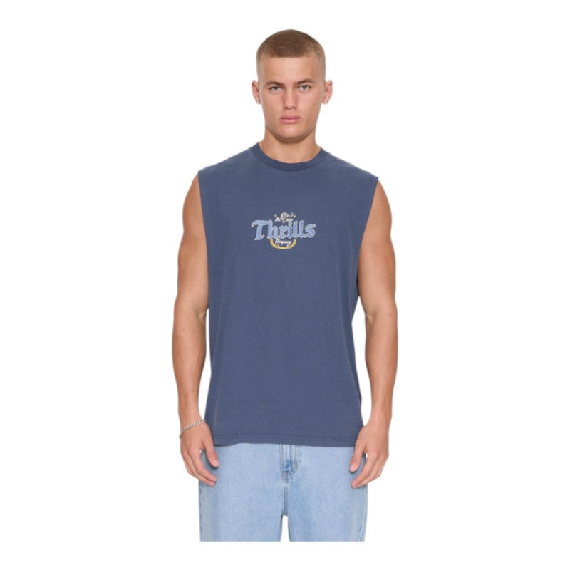 Thrills Twist Off Merch Muscle Singlet - Heritage Navy