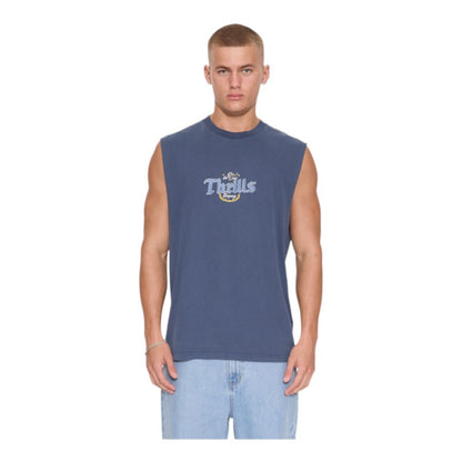 Thrills Twist Off Merch Muscle Singlet - Heritage Navy