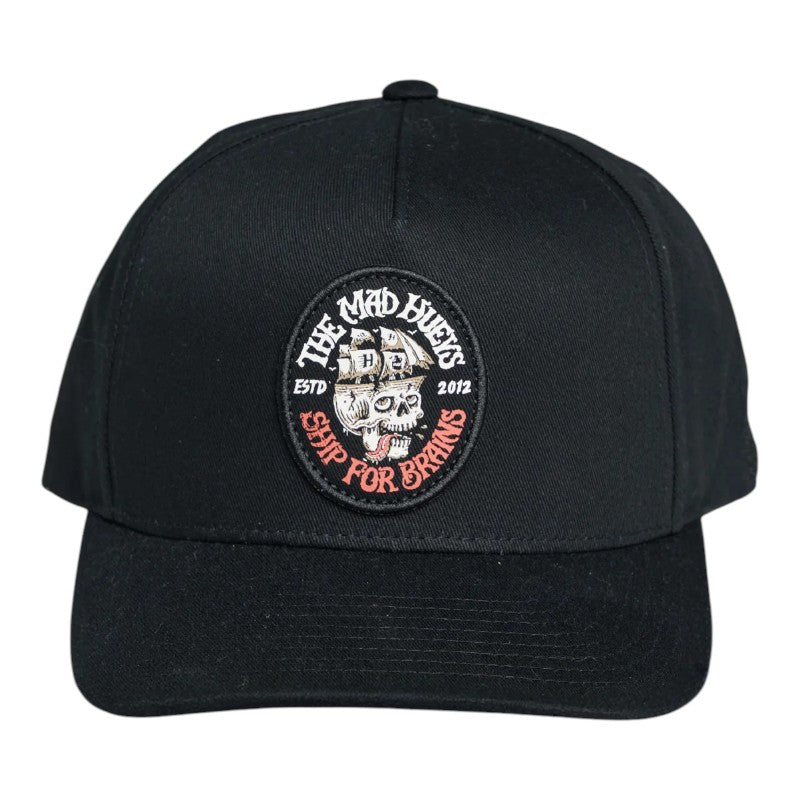 Mad Hueys Ship For Brains Twill Snapback - Black