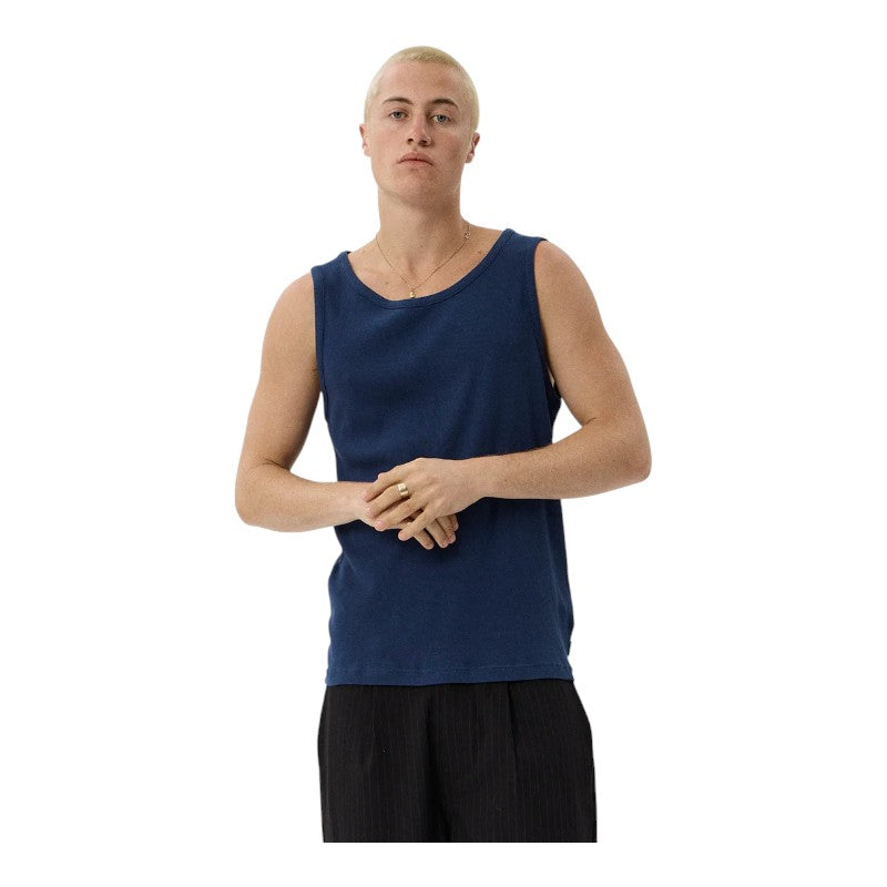 Afends Paramount Rib Singlet - Navy