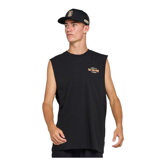 Mad Hueys Caught Fk All Skull Muscle - Black