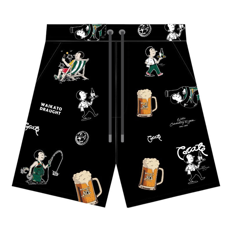Crate X Willie The Waiter Party Shorts - Black