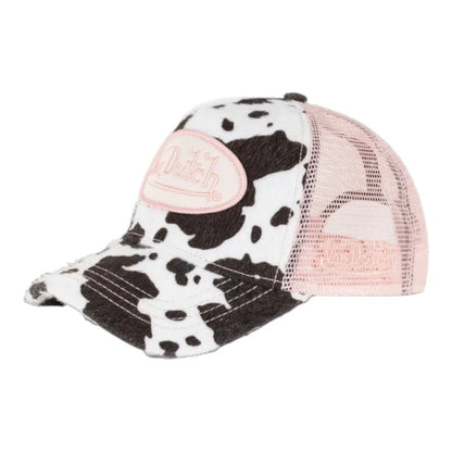 Von Dutch Animal Print Trucker - Baby Pink
