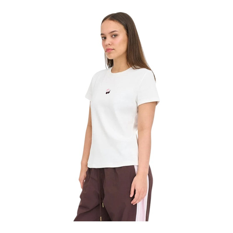 Huffer Slim Rib Tee/Cherry - Chalk