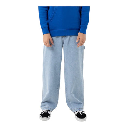 Santa Cruz Youth Classic Dot Carpenter Baggy Jeans - Light Washed Indigo