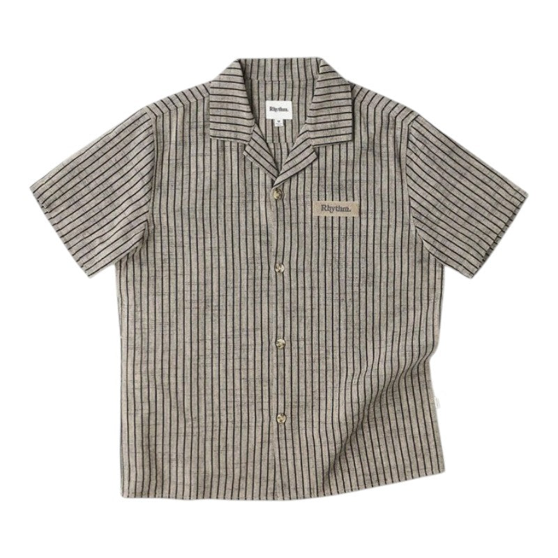 Rhythm Texture Stripe SS Shirt - Natural