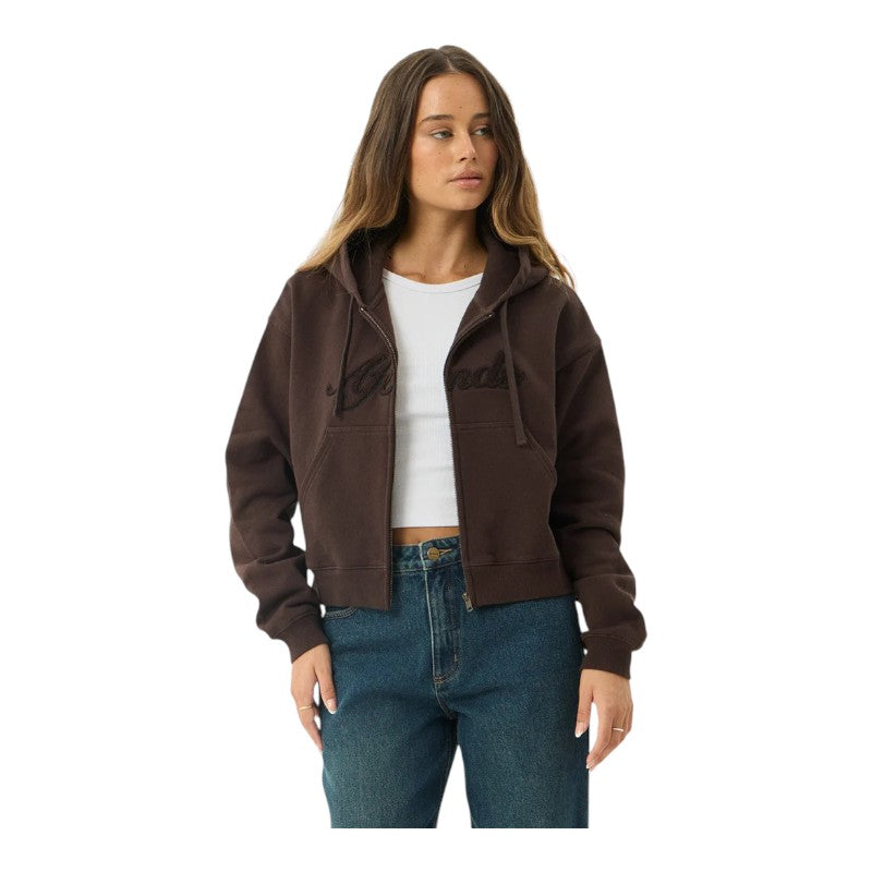 Afends Kourt Zip Hood - Coffee