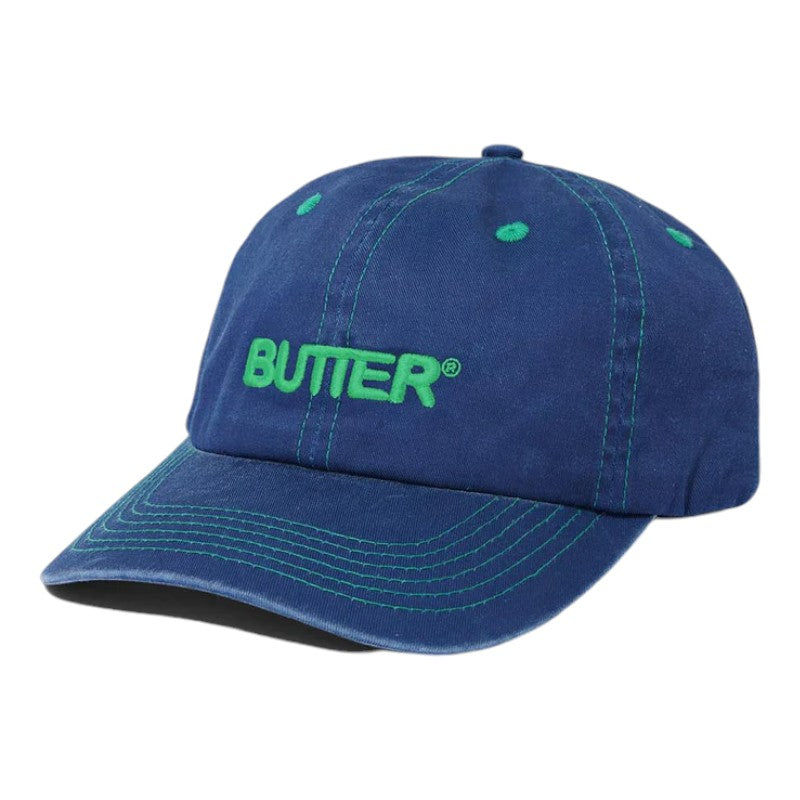 Butter Goods Rounded Logo 6 Panel Cap Navy Cheapskates