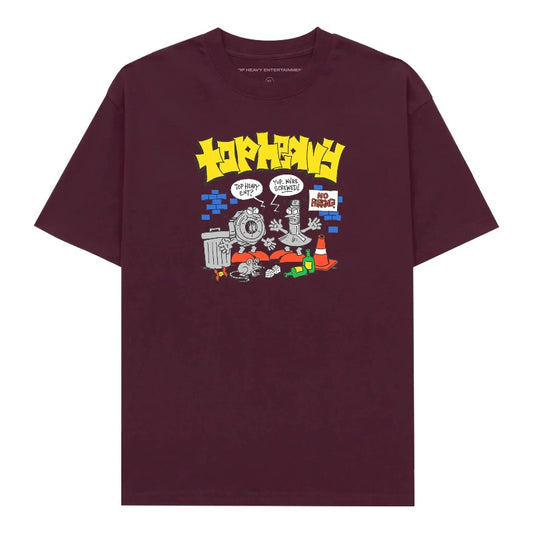 Top Heavy Screwed Tee - Burgundy
