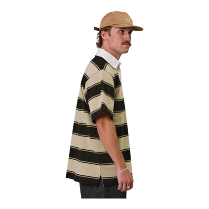 J.A.F Portside Polo - Clay/Brown Stripe