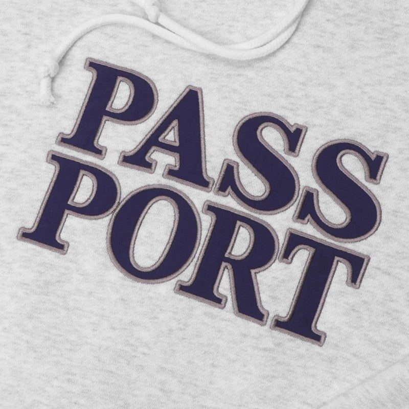 Passport Official Stacked Applique Hood - White Marle