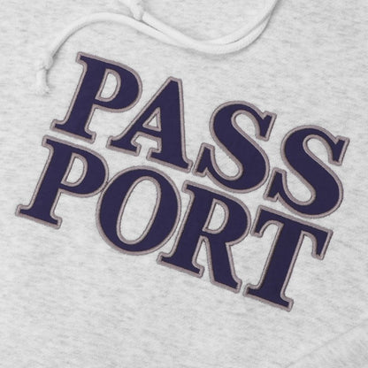 Passport Official Stacked Applique Hood - White Marle
