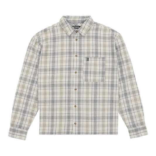 Afends Shelter Flannel Shirt - White Check