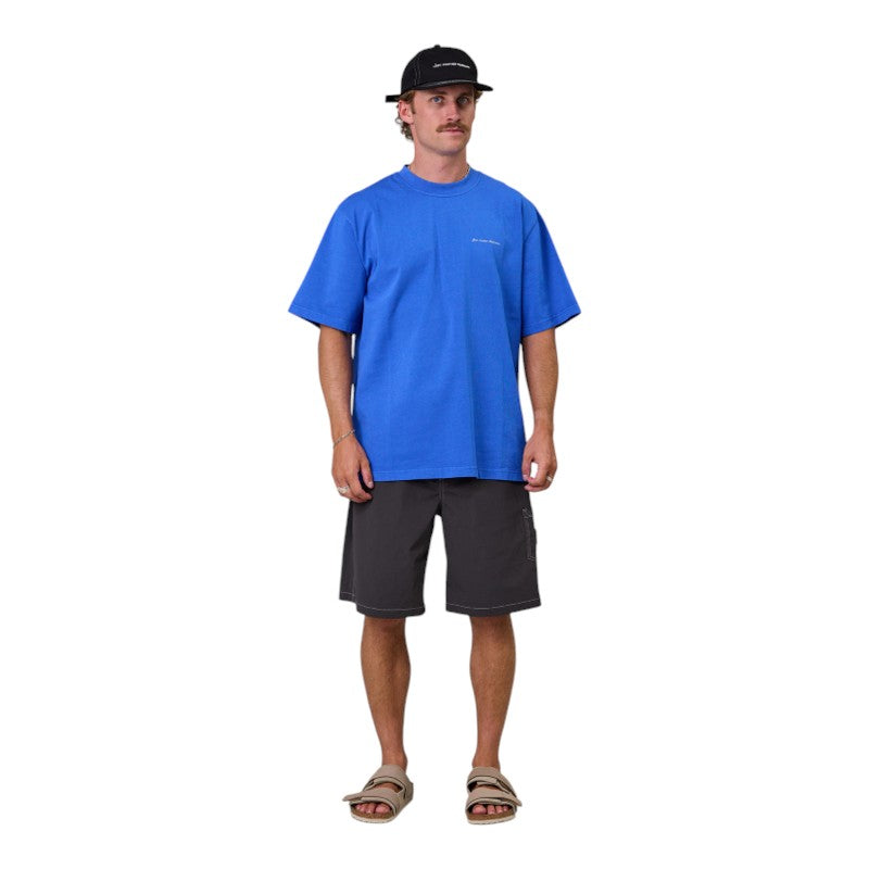 J.A.F Script Heavy Shore Tee - Cobalt