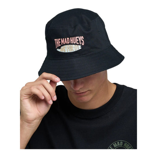 Mad Hueys Day For It Froggies Bucket Hat - Vintage Black