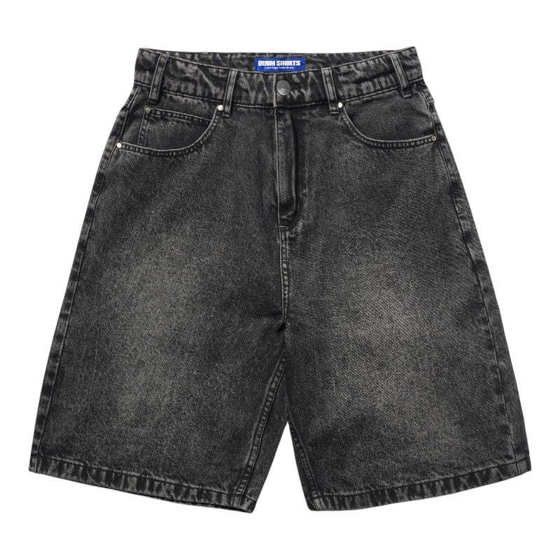 Butter Goods Drummer Baggy Denim Shorts - Streaky Black