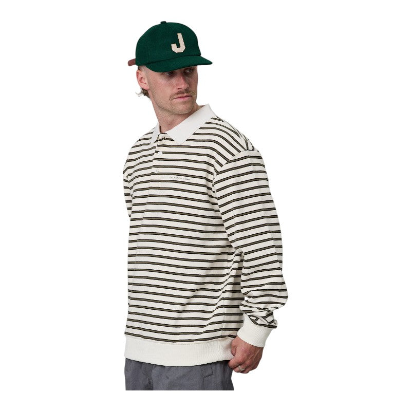 J.A.F Seaway Polo - Off White Stripe