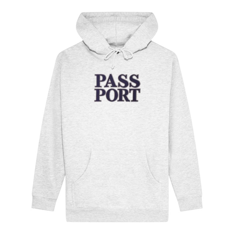 Passport Official Stacked Applique Hood - White Marle