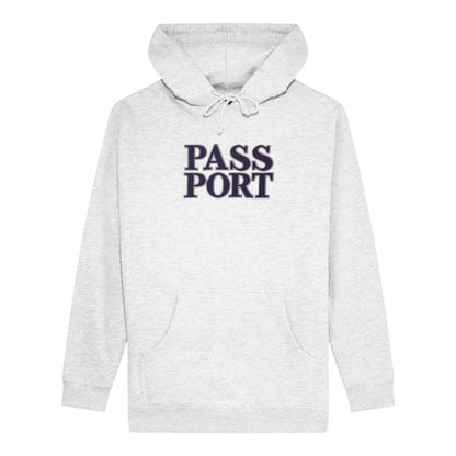 Passport Official Stacked Applique Hood - White Marle