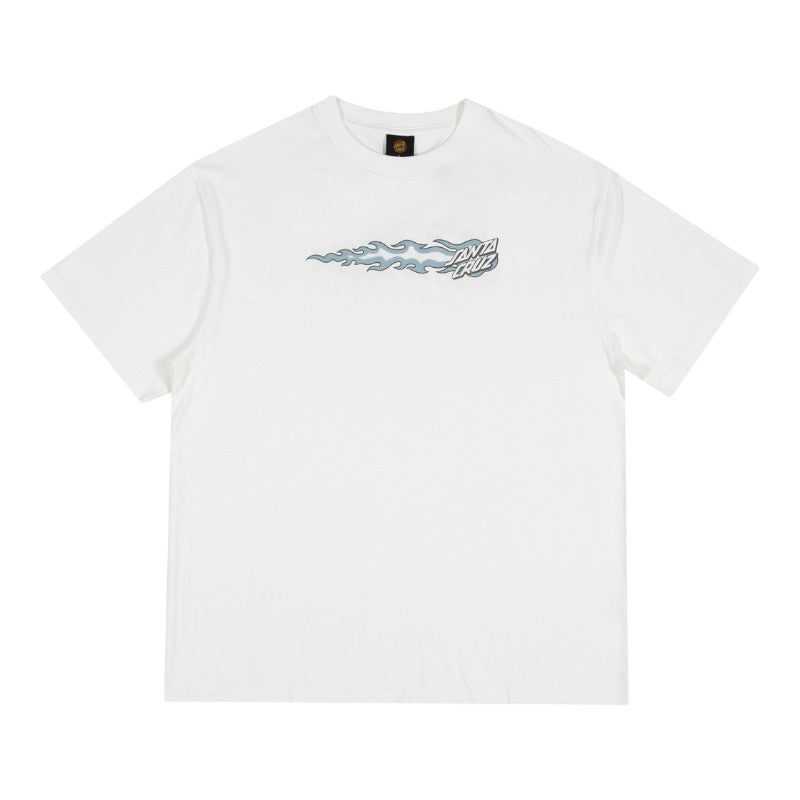 Santa Cruz Flaming Dice Dot Flash Tee - White
