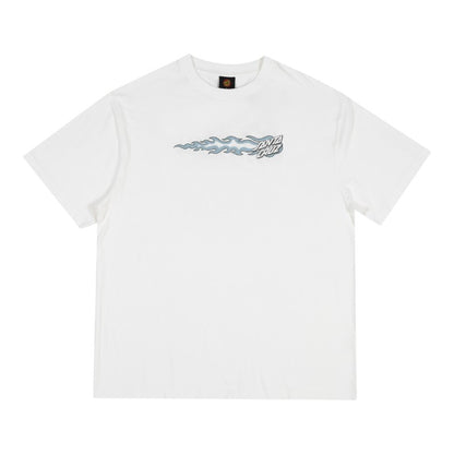 Santa Cruz Flaming Dice Dot Flash Tee - White