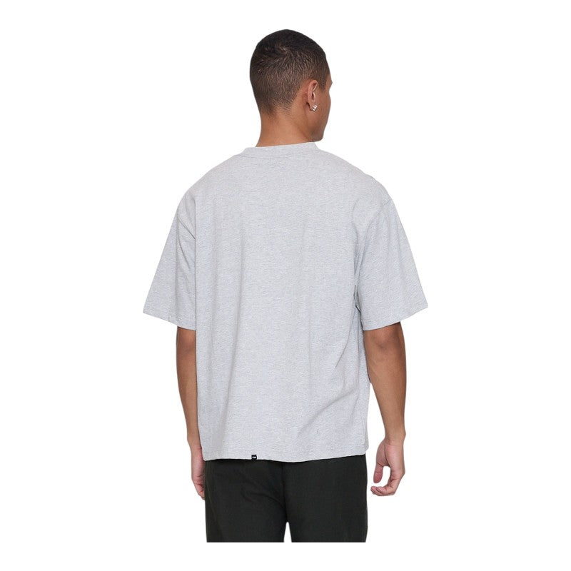 Thrills Of Victory Embro Box Fit Oversize Cropped Contrast Stitch Tee - Snow Marle