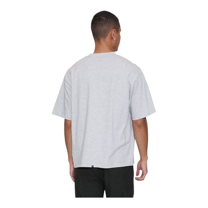 Thrills Of Victory Embro Box Fit Oversize Cropped Contrast Stitch Tee - Snow Marle