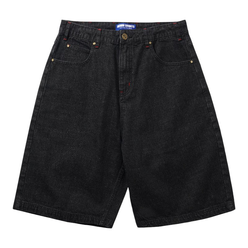 Butter Blotch Denim Shorts - Streaky Black