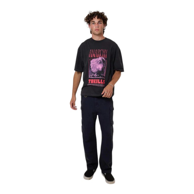 Thrills Constant Chaos Cropped Box Tee - Blue Graphite