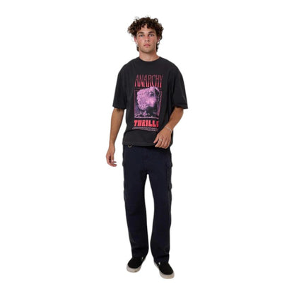 Thrills Constant Chaos Cropped Box Tee - Blue Graphite